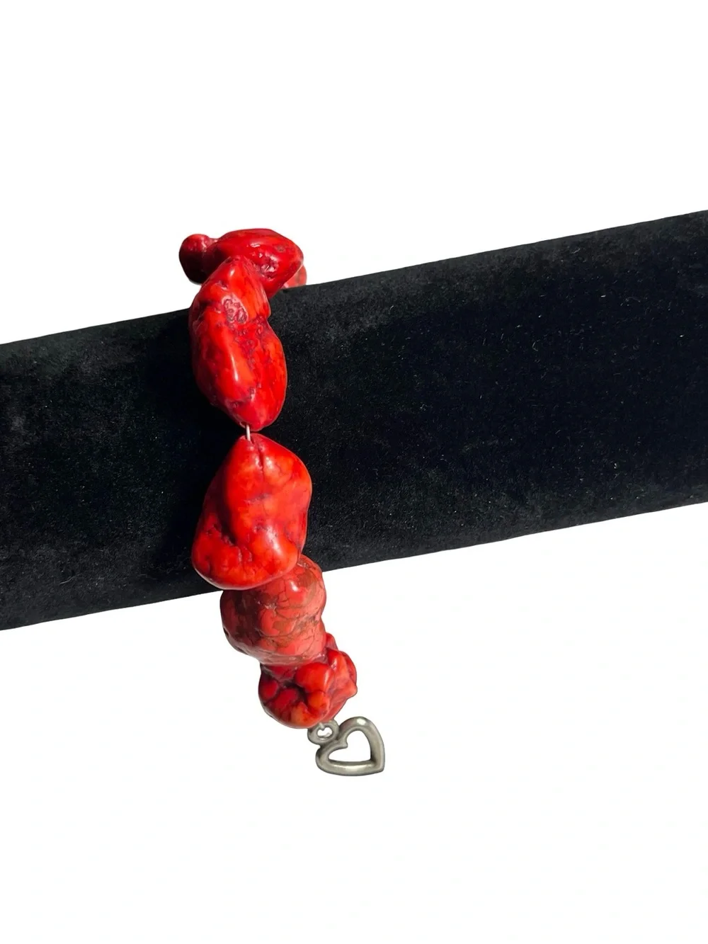 Vtg Brighton Chunky Red Howlite Turquoise Necklace Bracelet Set Signed 18” 7”